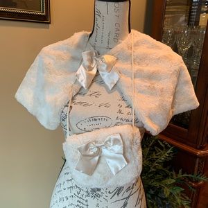 Faux Fur Shawl and Purse